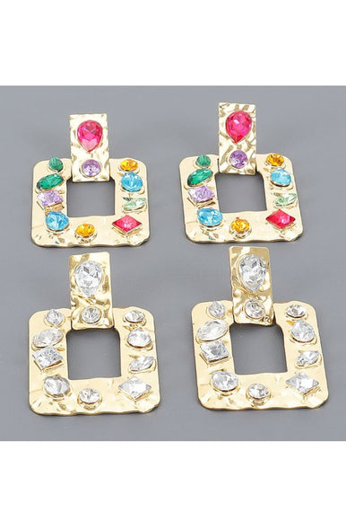 Jeweled Hammered Earrings