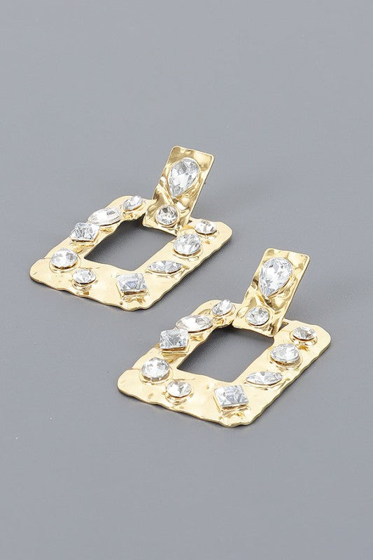 Jeweled Hammered Earrings