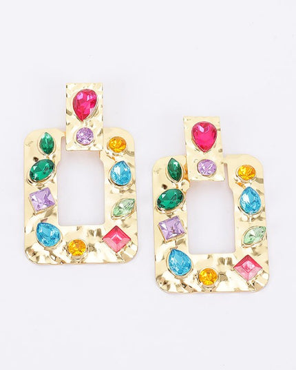 Jeweled Hammered Earrings