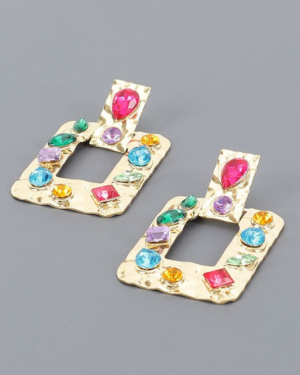 Jeweled Hammered Earrings
