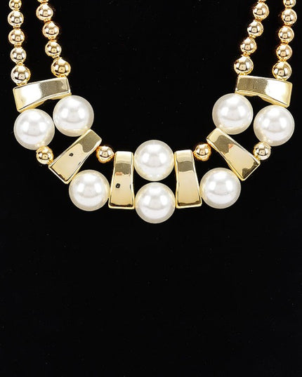 Gold CCB and Pearl Necklace