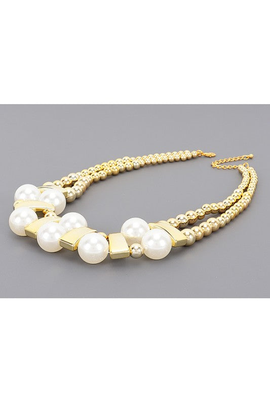 Gold CCB and Pearl Necklace