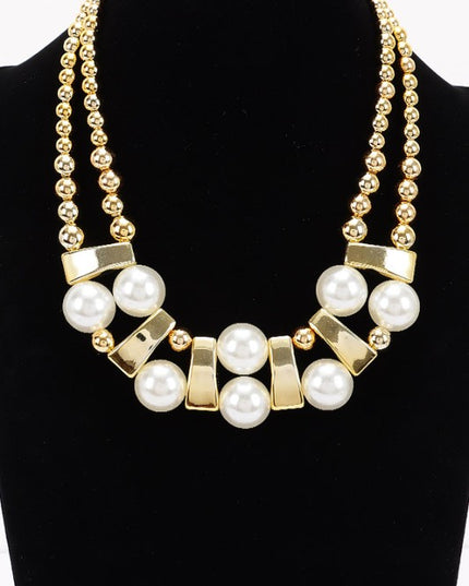 Gold CCB and Pearl Necklace