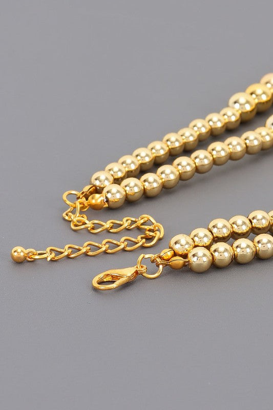 Gold CCB and Pearl Necklace