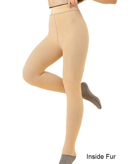 VIRAL Sheer Look Fleece Tights