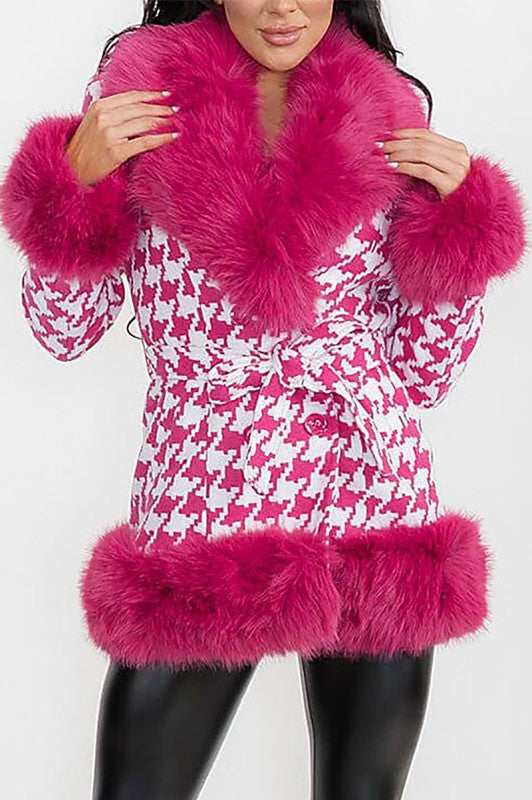 Chic Houndstooth Coat