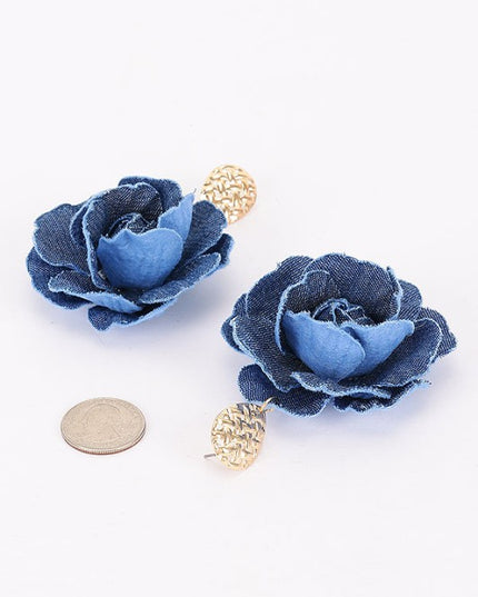 Teardrop Denim Earrings
