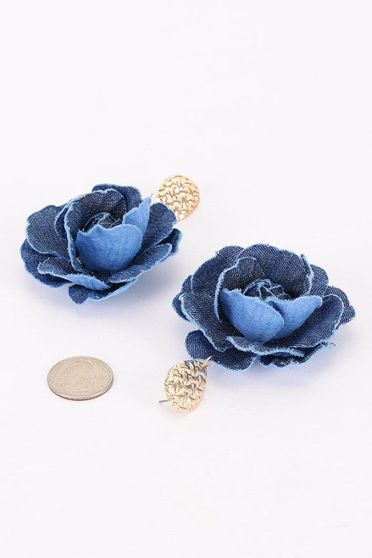 Teardrop Denim Earrings