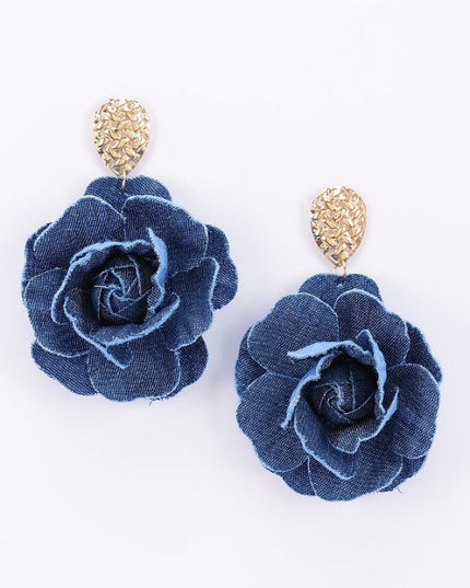Teardrop Denim Earrings