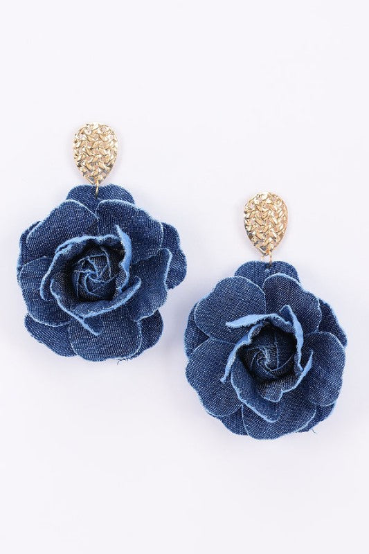 Teardrop Denim Earrings