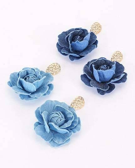 Teardrop Denim Earrings