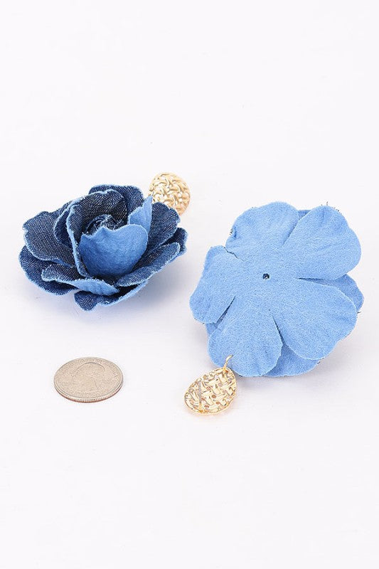 Teardrop Denim Earrings