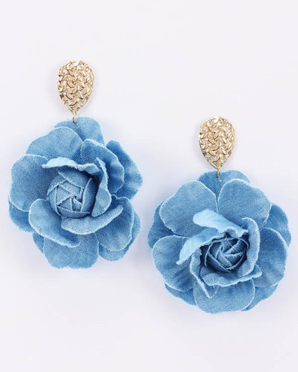 Teardrop Denim Earrings