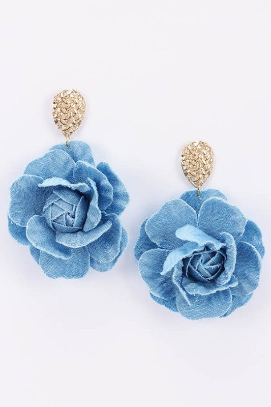 Teardrop Denim Earrings