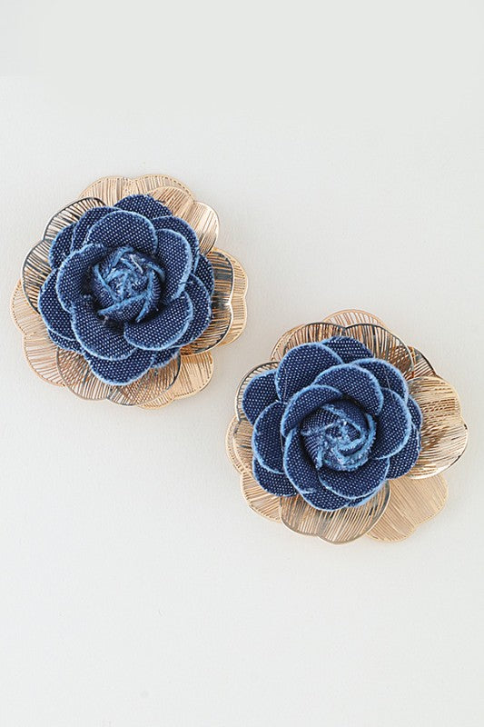 Golden Aura Denim Earrings