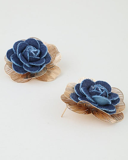 Golden Aura Denim Earrings
