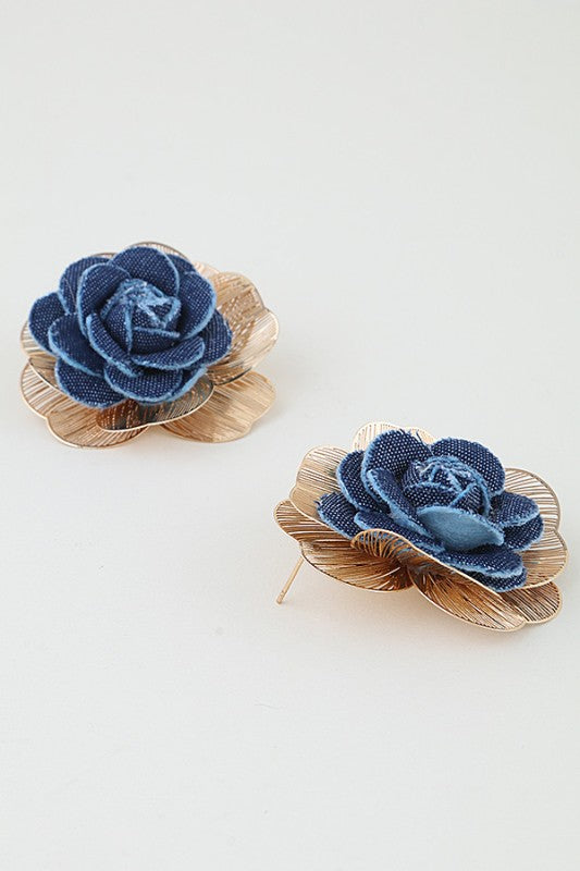 Golden Aura Denim Earrings