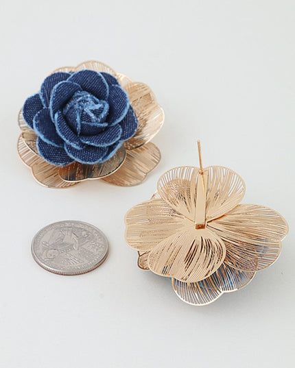 Golden Aura Denim Earrings