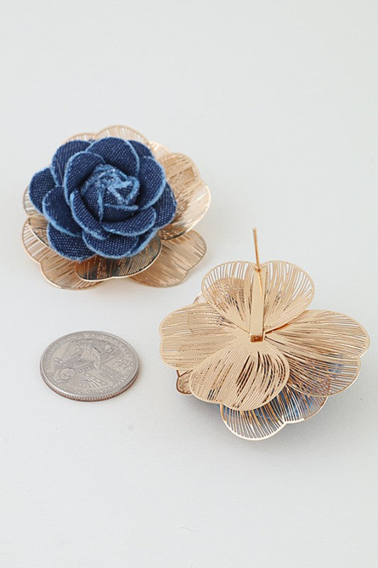 Golden Aura Denim Earrings