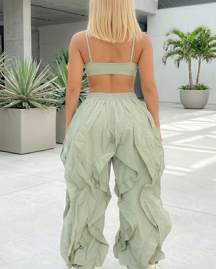 Ruffle Trim Joggers