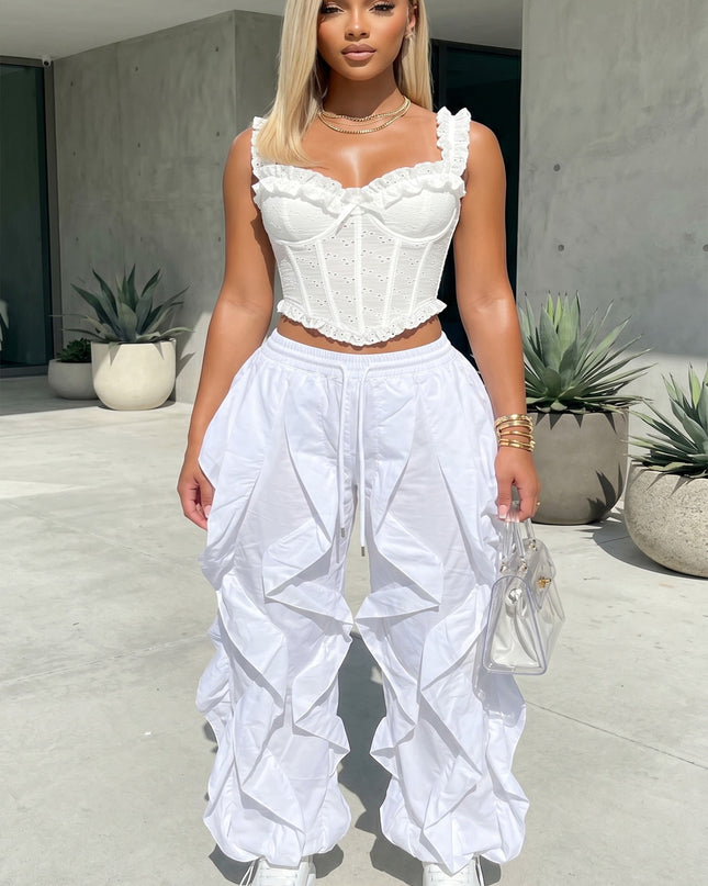 Ruffle Trim Joggers