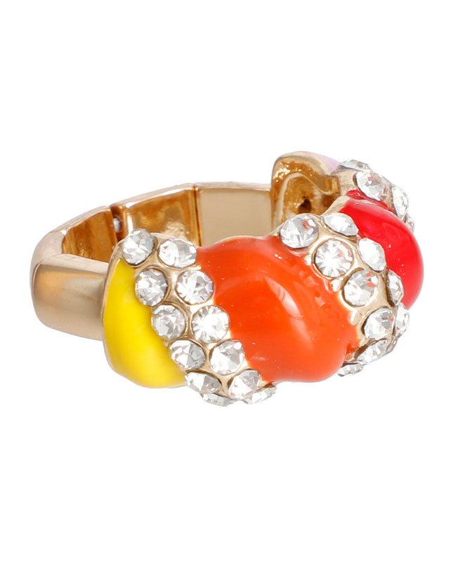 Multi Color and Gold Twisted Cocktail Ring