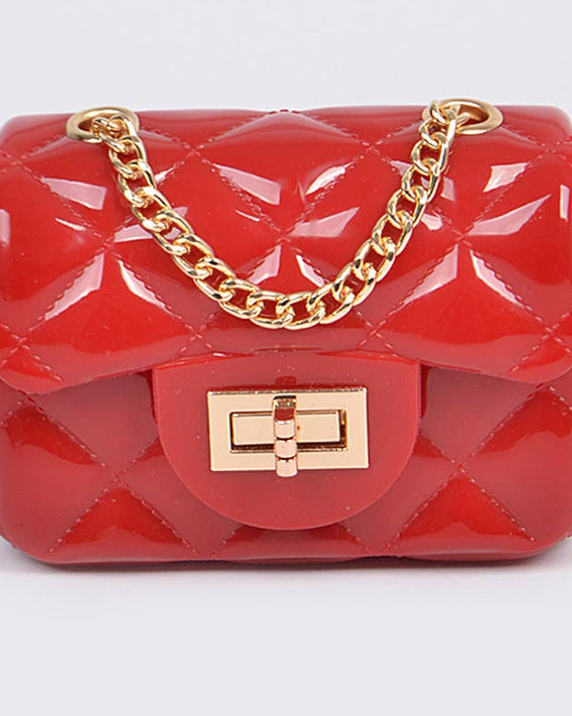 Shine Jelly Chain Strap Mini Clutch