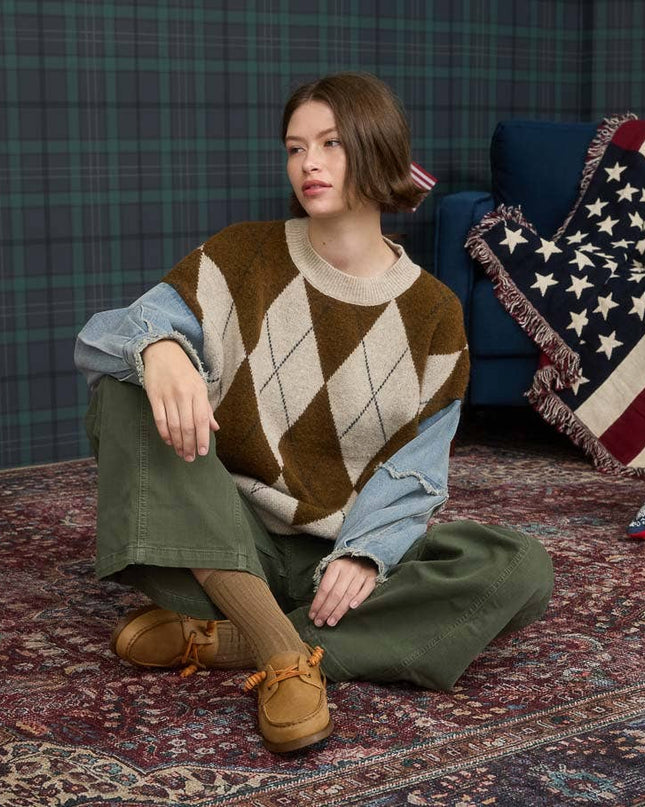 Argyle Denim Sweater
