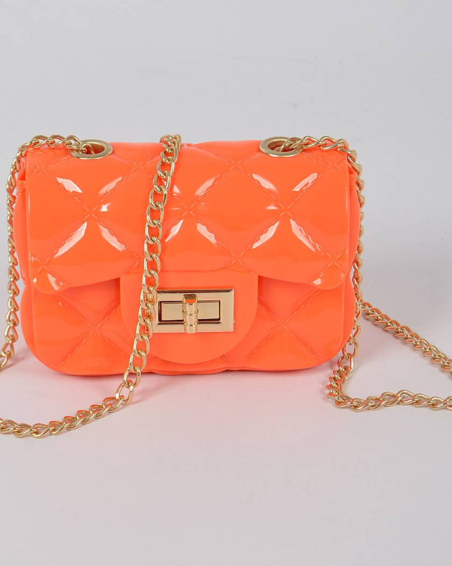 Shine Jelly Chain Strap Mini Clutch
