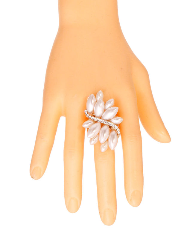 Cream Marquise Pearl Ring
