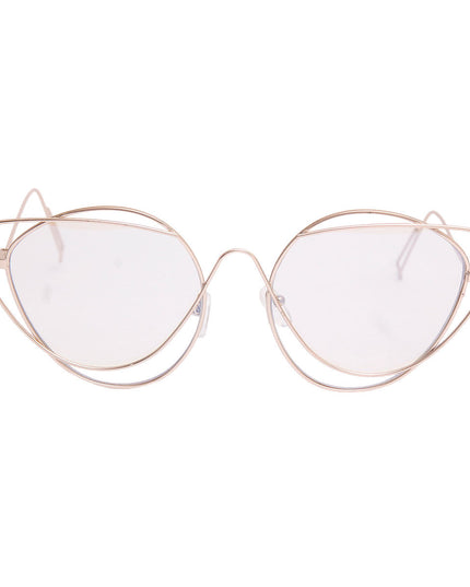 Gold Wire Cat Eye Clear Glasses