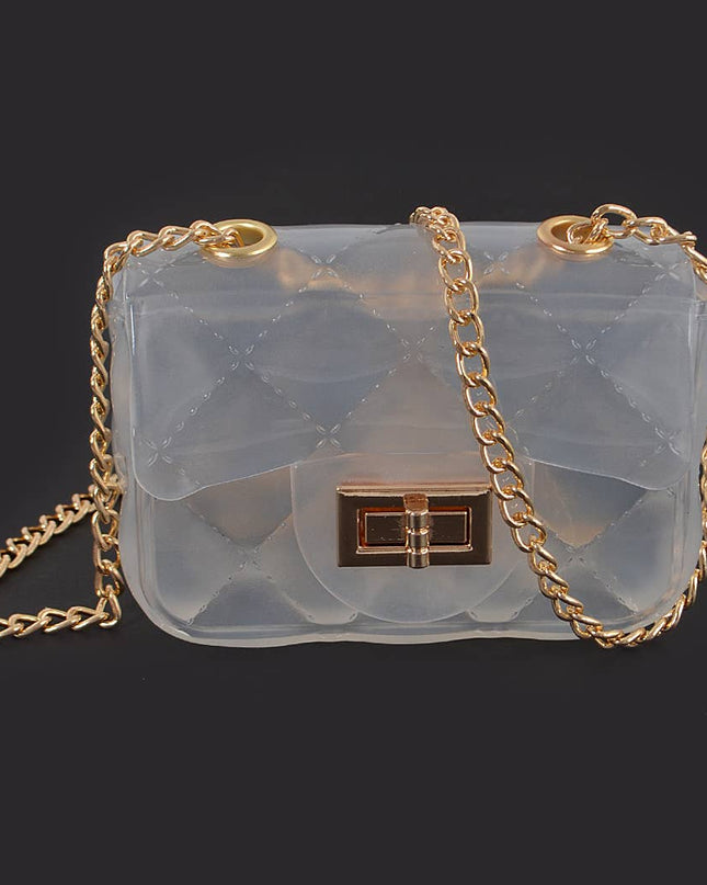 Shine Jelly Chain Strap Mini Clutch