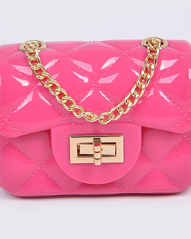 Shine Jelly Chain Strap Mini Clutch