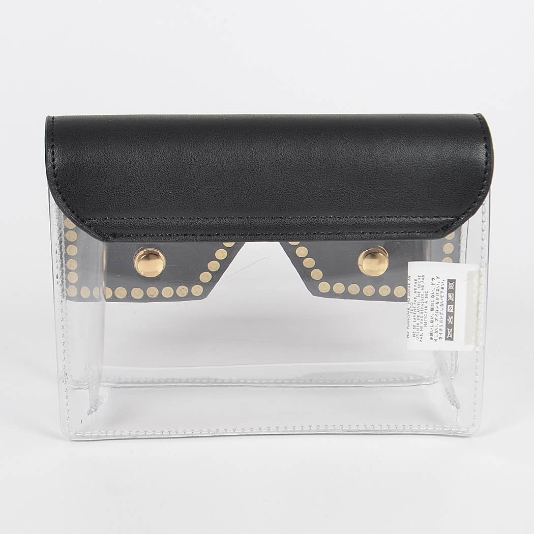 Square Rhinestone Glasses Clear Clutch