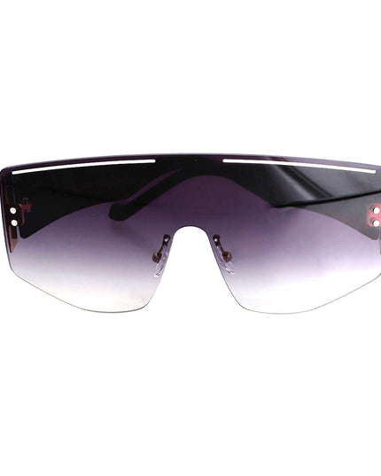 Black One Piece Lens Stripe Sunglasses