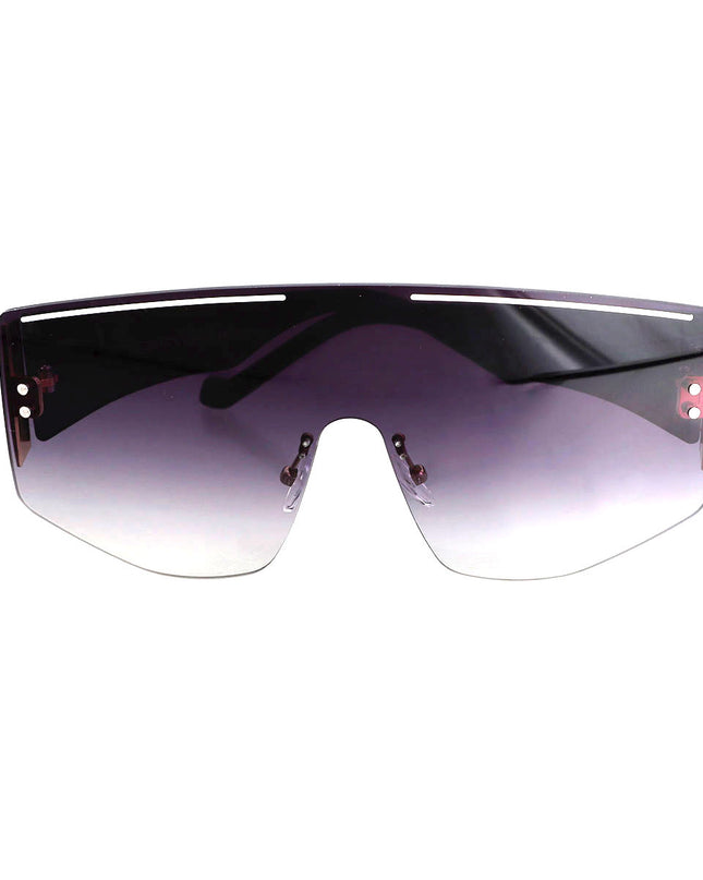 Black One Piece Lens Stripe Sunglasses