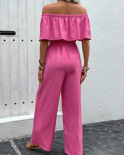Off-Shoulder Wide Leg Jumpsuit