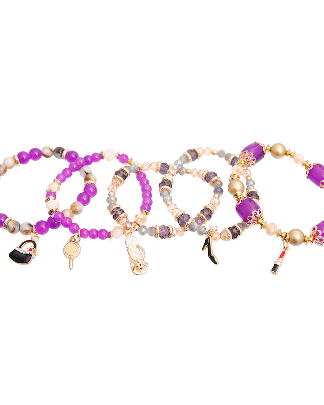Purple Bead Fashion Charm Bracelets