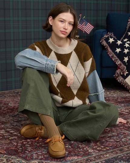 Argyle Denim Sweater