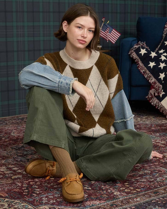 Argyle Denim Sweater