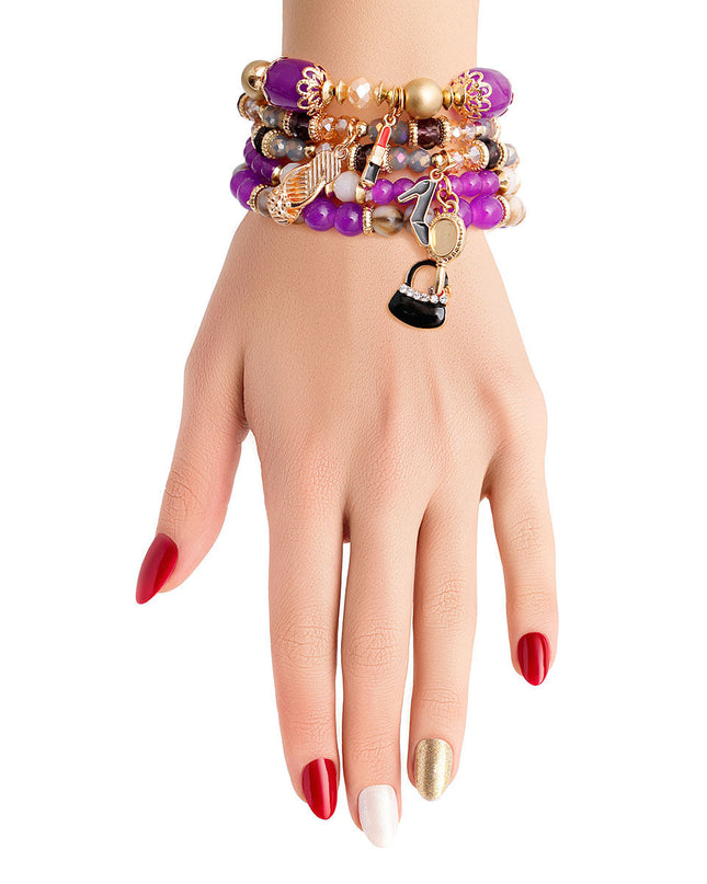 Purple Bead Fashion Charm Bracelets