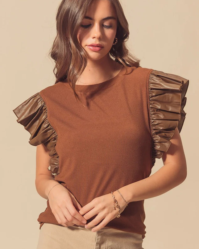 Ruffle Sleeve Blouse