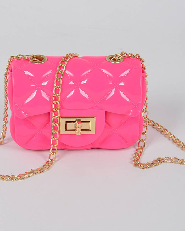 Shine Jelly Chain Strap Mini Clutch