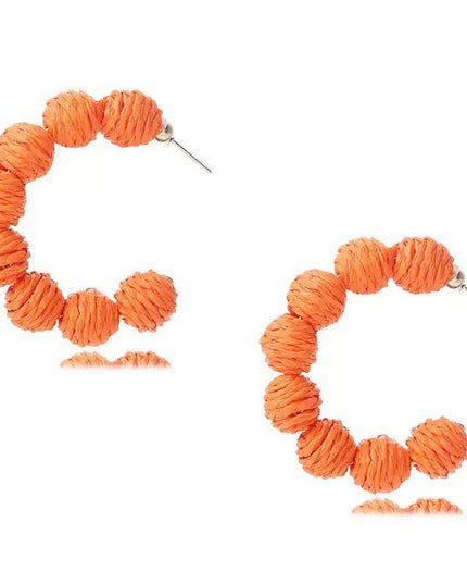 Tennessee Orange Rattan Earrings