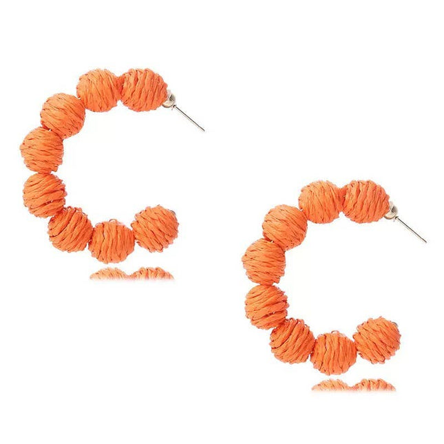 Tennessee Orange Rattan Earrings