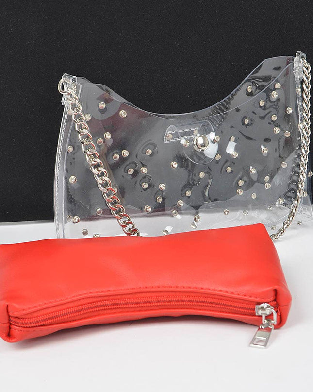 Glamorous Rhinestone Stud Clutch Bag