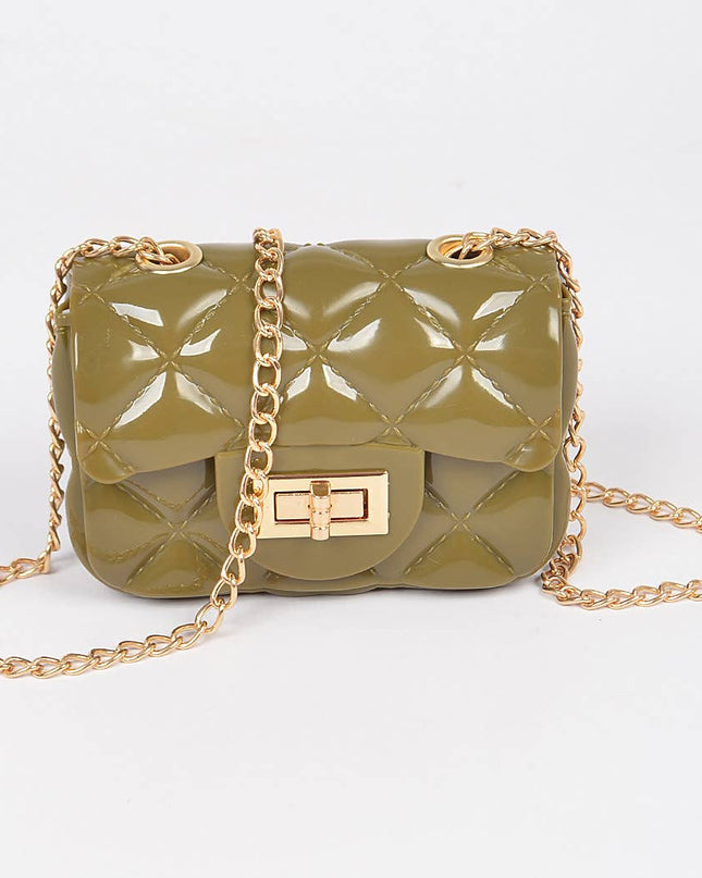 Shine Jelly Chain Strap Mini Clutch