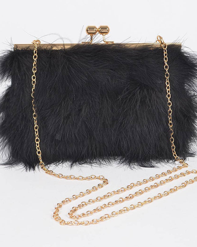 Faux Fur Box Clutch