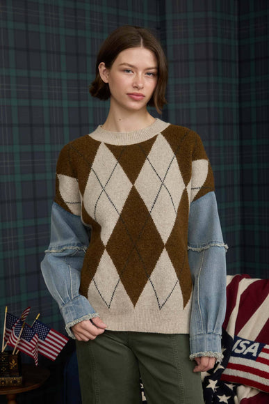 Argyle Denim Sweater
