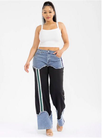 Tracked Denim Pants